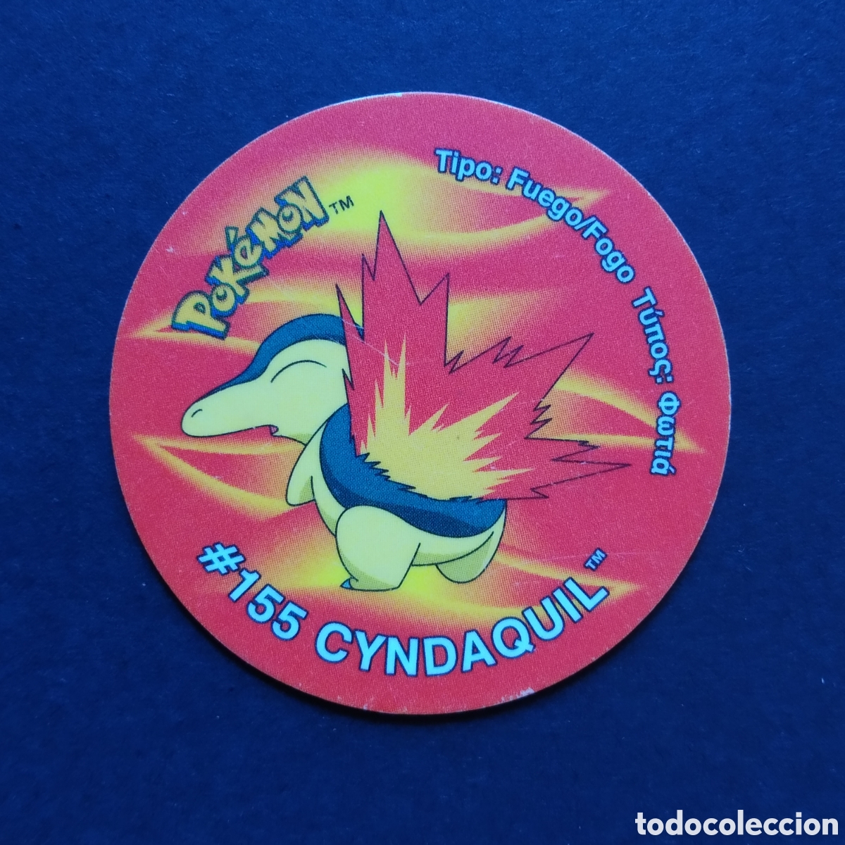 Collectionnisme Cartes &agrave; collectionner anciennes: TAZO - N&ordm; 163 - #155 CYNDAQUIL - POKEMON TAZO 3 - MATUTANO - 2001