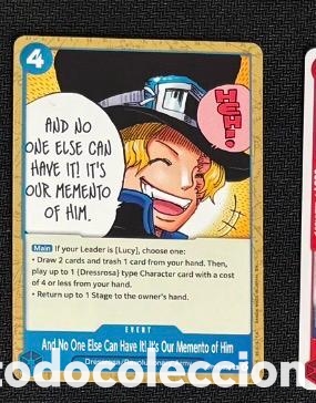 Coleccionismo Cromos antiguos: Carta One Piece TCG OUR MEMENTO OF HIM