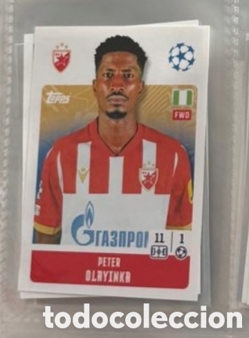 Coleccionismo Cromos antiguos: Olayinka Estrella Roja Champions League Topps 2024 2025 Cromo carta