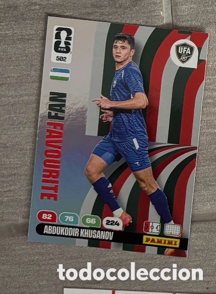 Coleccionismo Cromos antiguos: 502 Fan Favourite Khusanov Uzbekist&aacute;n Panini Adrenalyn XL FIFA World Cup 2026