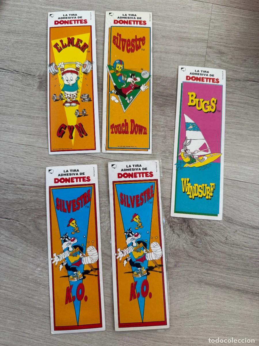 Coleccionismo Cromos antiguos: 5 tiras adhesivas de Donettes - Looney Tunes