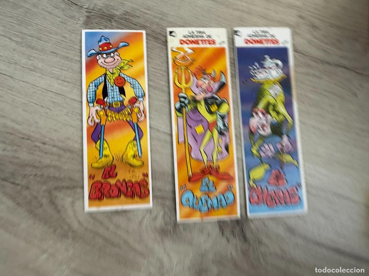 Coleccionismo Cromos antiguos: 3 tiras adhesivas de Donettes - Personajes