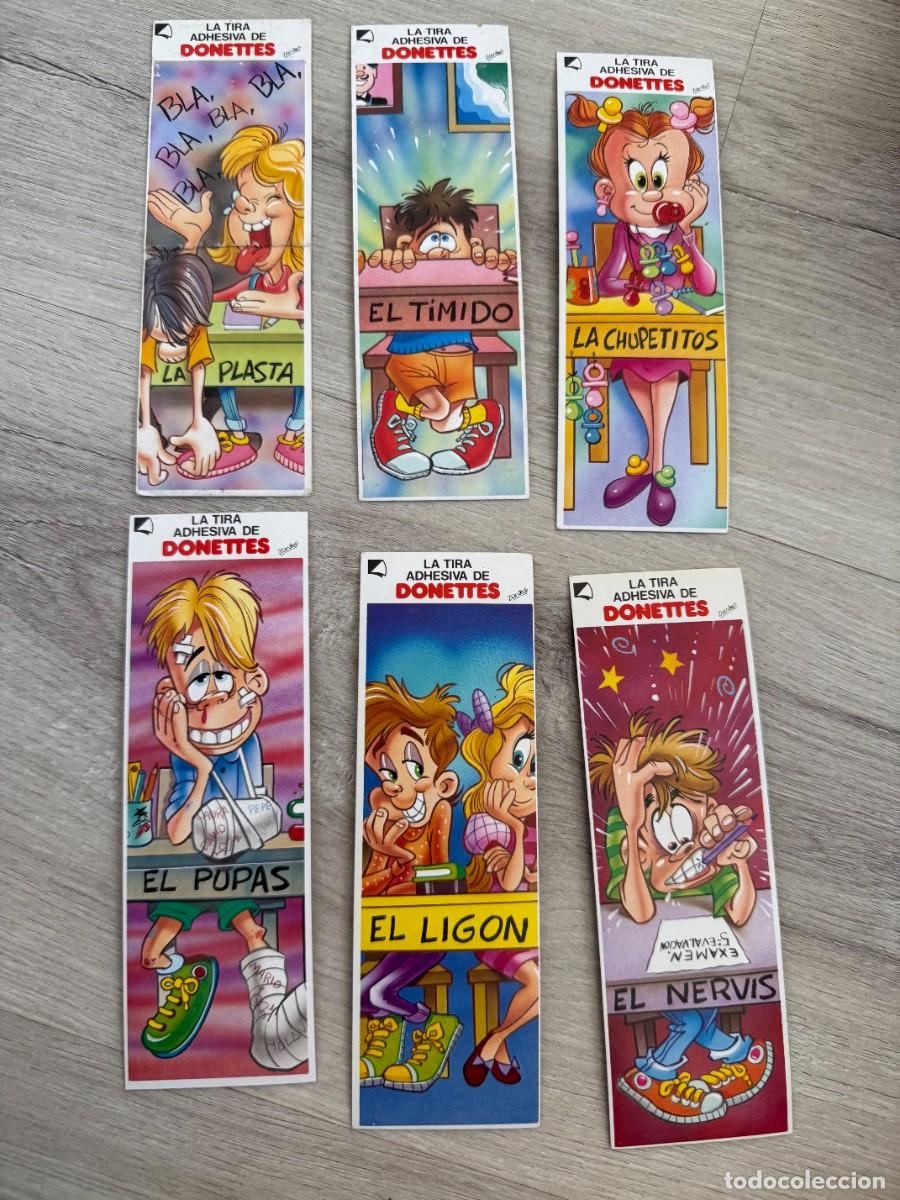 Coleccionismo Cromos antiguos: 6 tiras adhesivas Donettes - Motes de clase