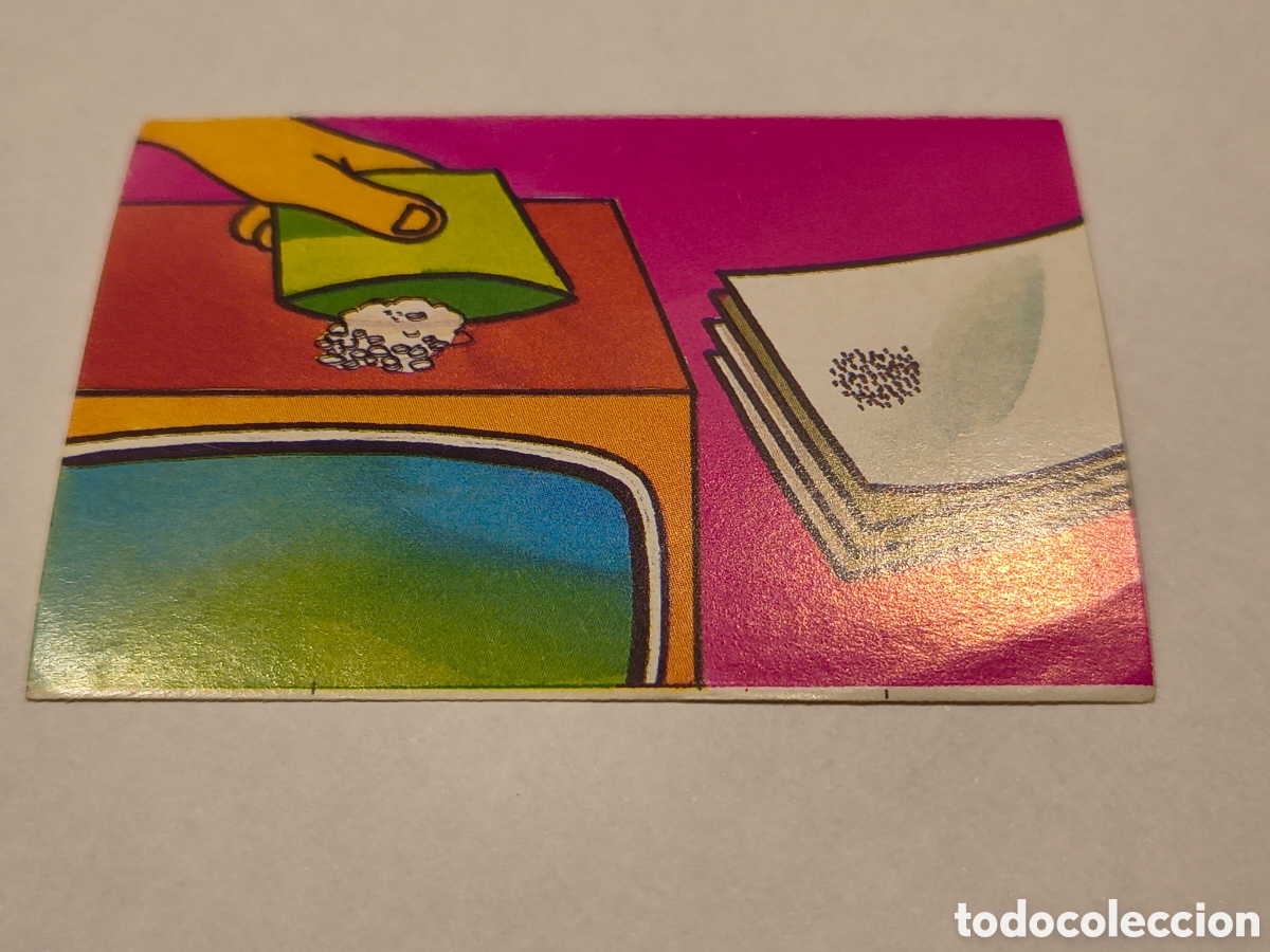 Sammeln alte Sammelbilder: EL LIBRO DE LOS JUEGOS. BIMBO. 1979. CAZA AL ESPIA. APRENDE A REVELAR HUELLAS, CROMO 5