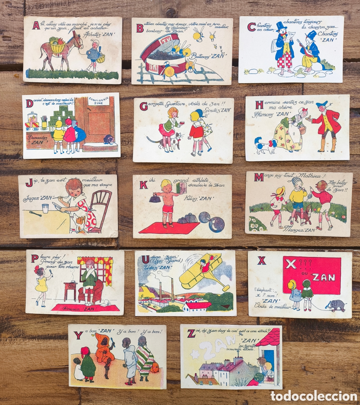 Coleccionismo Cromos antiguos: Lote antiguos cromos publicidad regaliz Reglisse ZAN colecci&oacute;n alfabeto Collection Alphabet