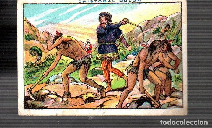 Coleccionismo Cromos antiguos: CROMO DE CRIST&Oacute;BAL COL&Oacute;N N&ordm; 107 PUBLICIDAD CHOCOLATE JUNCOSA