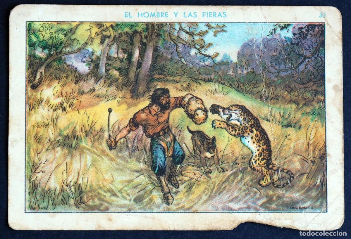 Coleccionismo Cromos antiguos: ANTIGUO CROMO: EL HOMBRE Y LAS FIERAS. CAZA DEL JAGUARETE. N&ordm; XXXIX. CHOCOLATES EDUARDO P&Iacute;