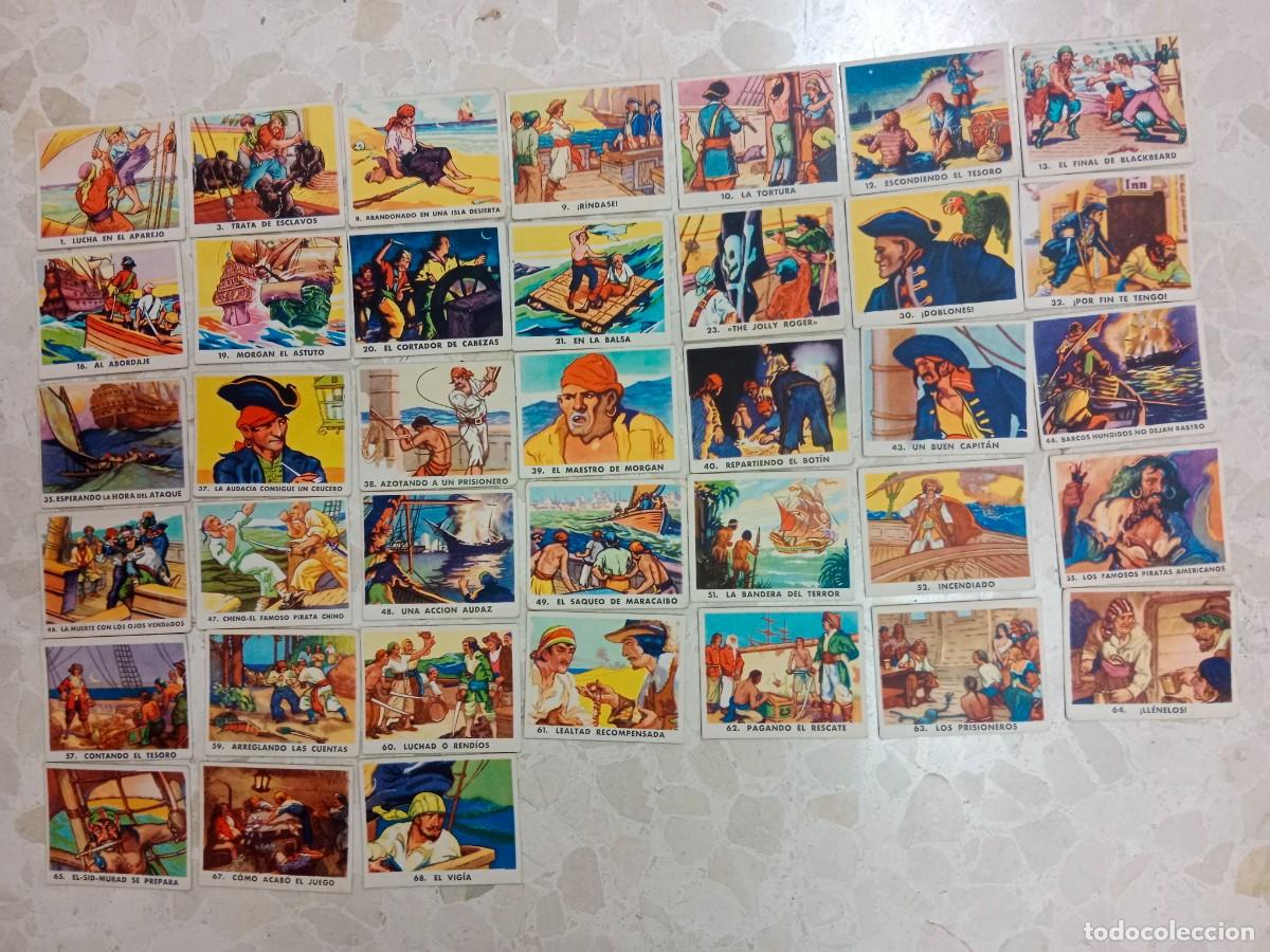 Coleccionismo Cromos antiguos: LOTE DE 38 ANTIGUOS CROMOS SIN PEGAR - CHICLE GOMA DE MASCAR BOBLERO - SERIE PIRATAS