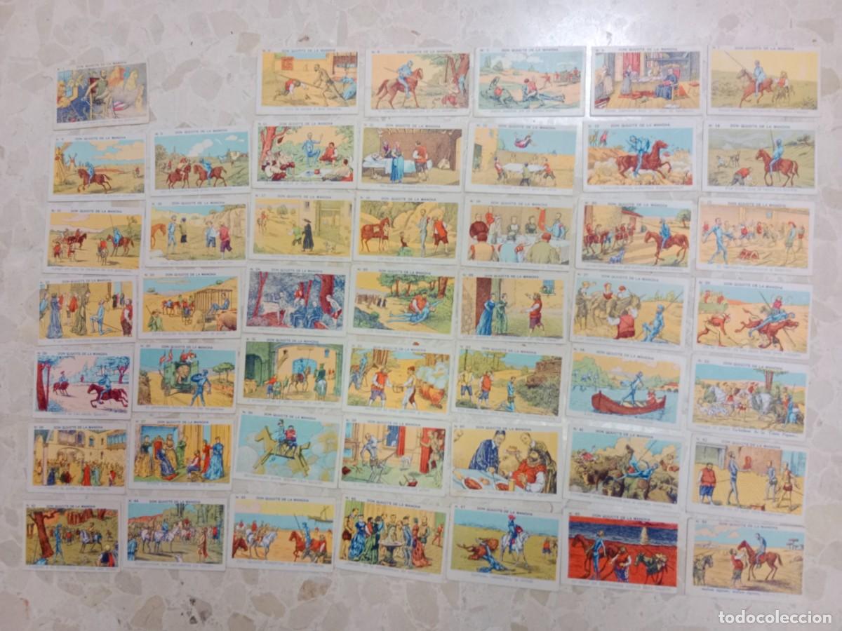 Coleccionismo Cromos antiguos: LOTE DE 48 ANTIGUOS CROMOS SIN PEGAR CHOCOLATES LA VALENCIANA VDA S. BELLVER D. QUIJOTE DE LA MANCHA