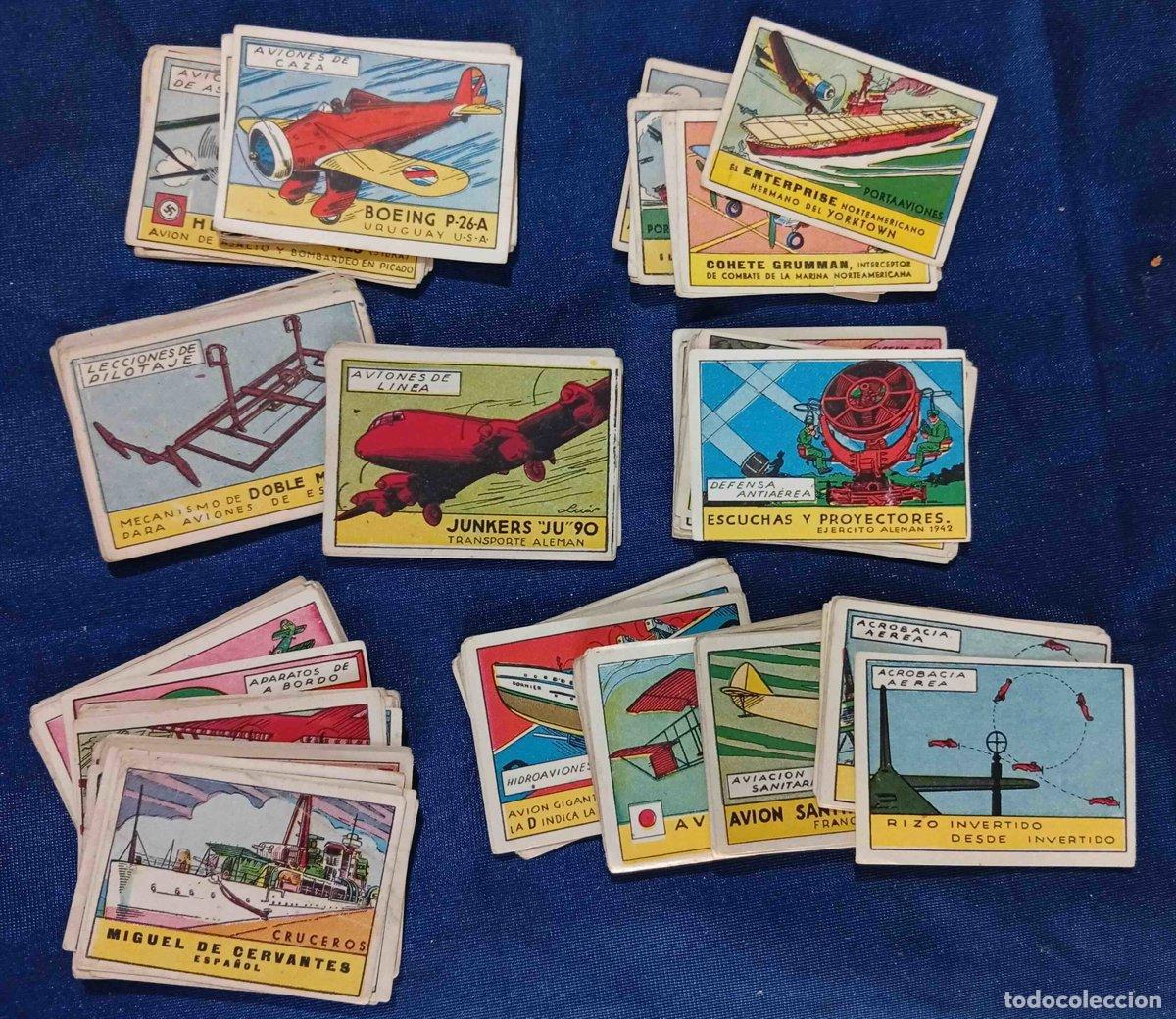 Coleccionismo Cromos antiguos: LOTE DE CROMOS. AVIONES, BARCOS, TANQUES, ETC. EDITORIAL CISNE, 1940'S.