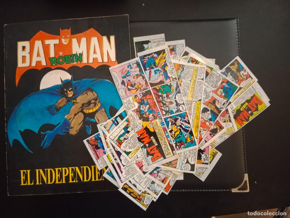 Coleccionismo Cromos antiguos: ALBUM INCOMPLETO BATMAN Y ROBIN + 56 TIRAS SUELTAS SIN PEGAR - DIARIO EL INDEPENDIENTE 1990