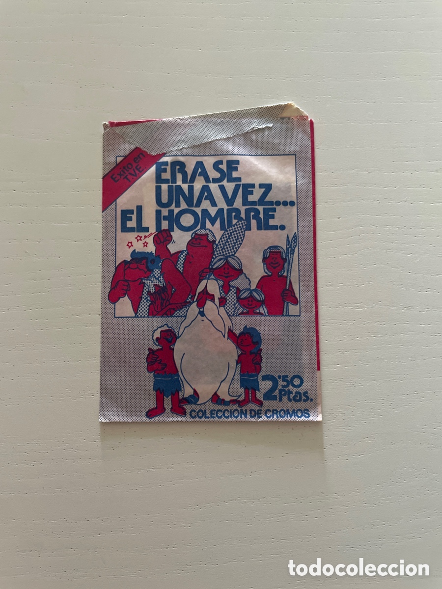 Coleccionismo Cromos antiguos: Sobre de cromos sin abrir ERASE UNA VEZ&hellip; EL HOMBRE