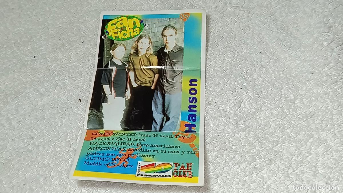 Coleccionismo Cromos antiguos: BIMBO : ANTIGUO CROMO FAN FICHA HANSON LOS 40 FAN CLUB BONY TIGRETON DUPITOS A&Ntilde;OS 90