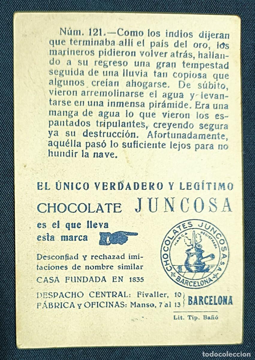 Coleccionismo cromos antiguos: CROMO CRIST&Oacute;BAL COL&Oacute;N N&ordm; 121.CHOCOLATES JUNCOSA - Foto 2