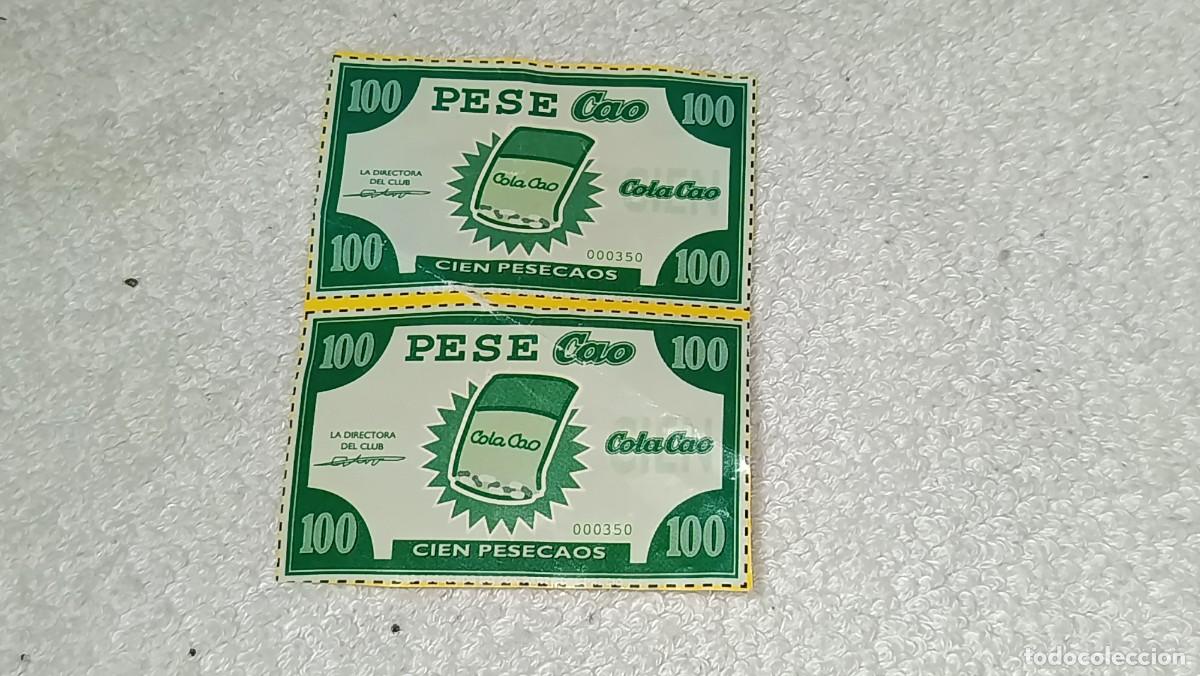 Coleccionismo Cromos antiguos: ANTIGUO CUPON COLA CAO BILLETES BILLETE 100 PESECAOS PESE CAOS NUTREXPA A&Ntilde;OS 90