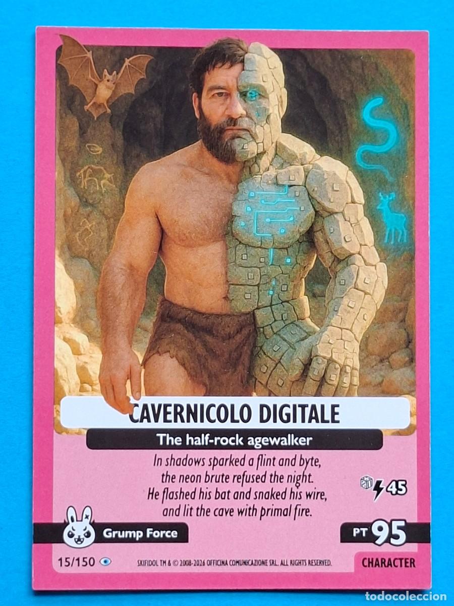 Coleccionismo Cromos antiguos: #15/150 CAVERNICOLO DIGITALE - Panini SKIFIDOL Italian BRAINROT &rdquo;Cosmic Hallucination&rdquo; 2026
