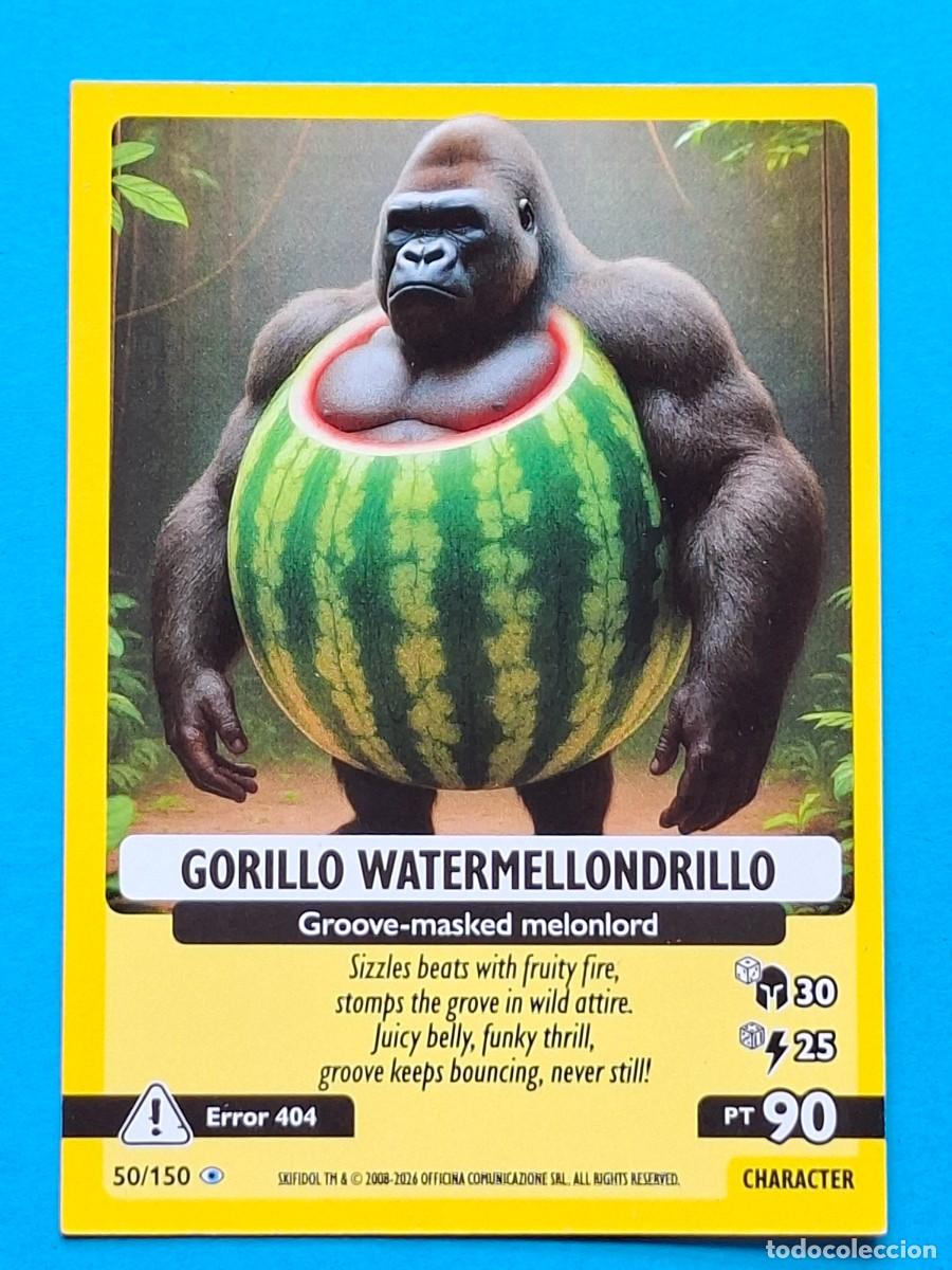 Coleccionismo Cromos antiguos: #50/150 GORILLO WATERMELLONDRILLO - Panini SKIFIDOL Italian BRAINROT &rdquo;Cosmic Hallucination&rdquo; 2026