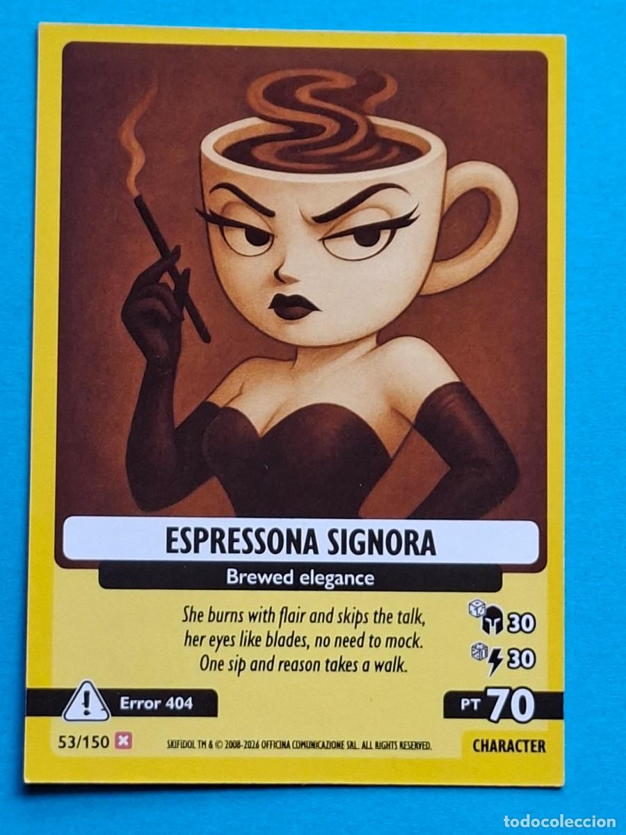 Coleccionismo Cromos antiguos: #53/150 ESPRESSONA SIGNORA - Panini SKIFIDOL Italian BRAINROT &rdquo;Cosmic Hallucination&rdquo; 2026