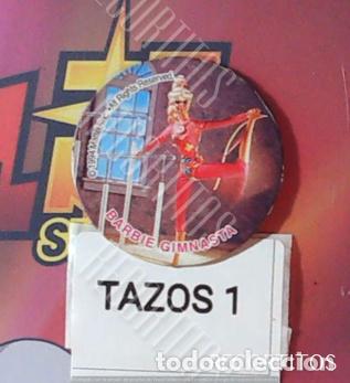 Coleccionismo Cromos antiguos: TAZO BARBIE MATTEL CHICLE CHICLES PREMIO VIDAL VACACIONES CON RASCATAZOS BARBIE GIMNASTA