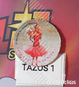 Coleccionismo Cromos antiguos: TAZO BARBIE MATTEL CHICLE CHICLES PREMIO VIDAL VACACIONES CON RASCATAZOS BARBIE PETALOS DE ROSA