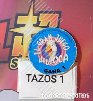 Coleccionismo Cromos antiguos: TAZO CHICLE EL GRAN JUEGO DE LA OCA EMILIO ARAGON LLYDIA BOSCH EL FLEQUI