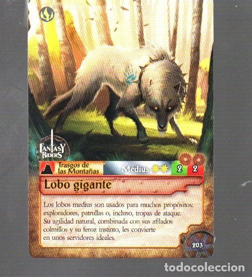 Coleccionismo Cromos antiguos: CROMO DE PANINI DE FANTASY BIDERS N&ordm; 203 LOBO GIGANTE DEL A&Ntilde;O 2018