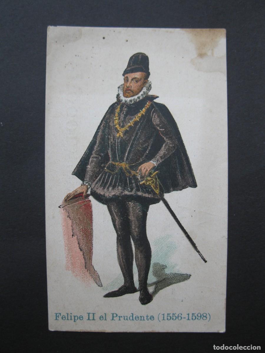 Coleccionismo Cromos antiguos: FELIPE II EL PRUDENTE (1556-1598) - CROMO - CHOCOLATES MASGRAU - VICH - VIC.