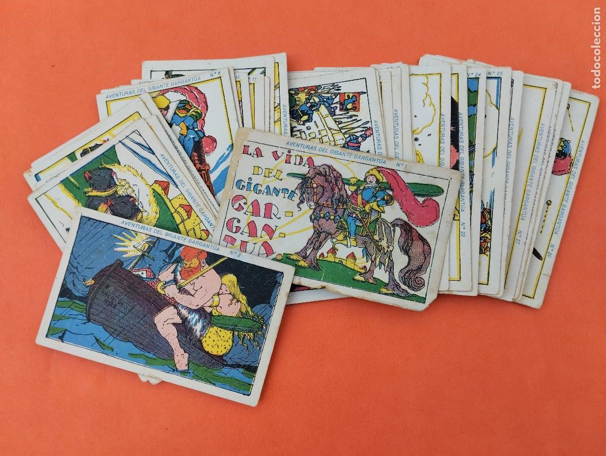 Coleccionismo Cromos antiguos: LA VIDA DEL GIGANTE GARGANTUA-COLECCION COMPLETA DE 30 CROMOS ANTIGUOS-VER FOTOS
