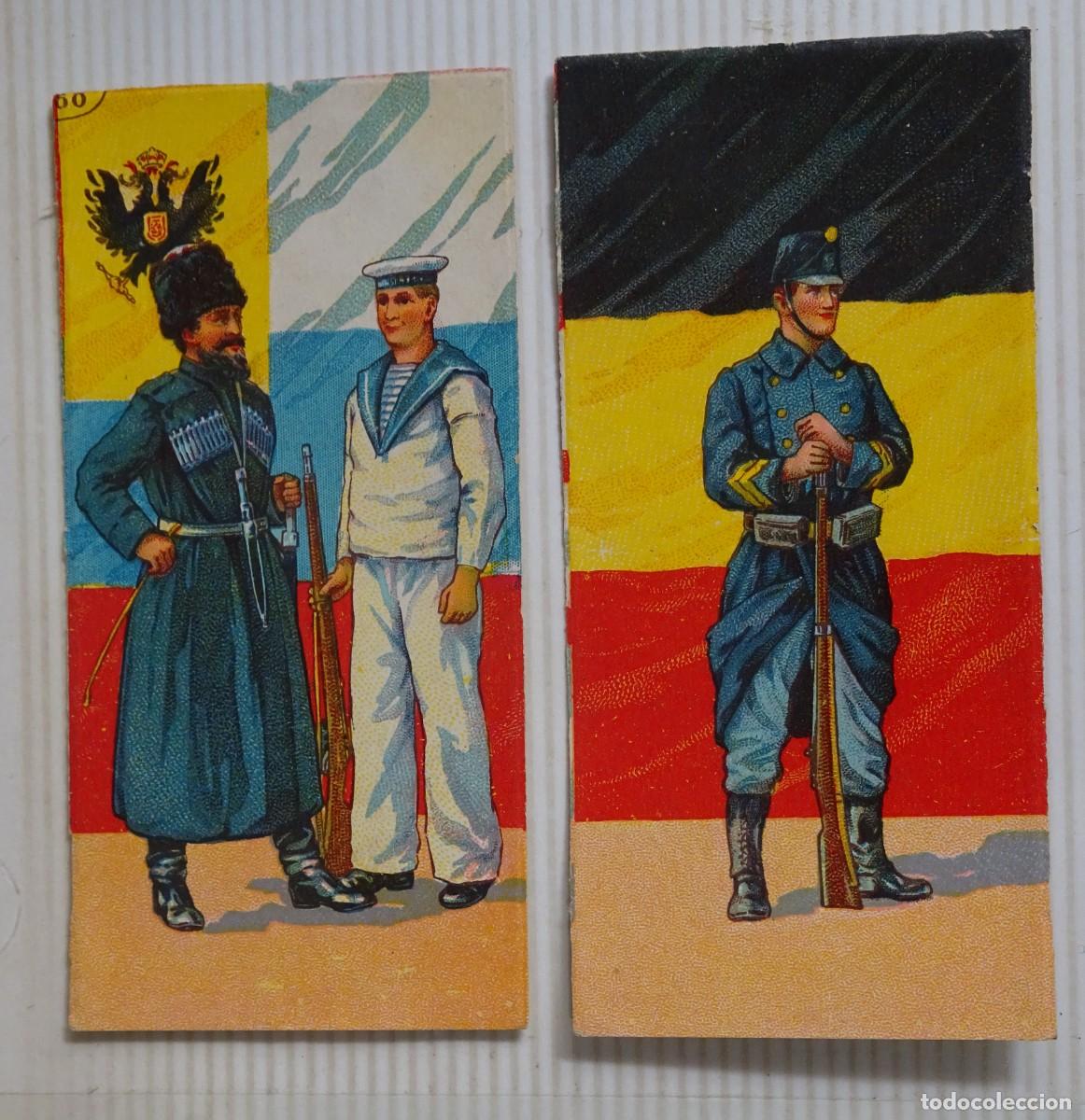 Coleccionismo Cromos antiguos: LOTE 2 ANTIGUOS CROMOS, MILITARES UNIFORMES, VER FOTOS