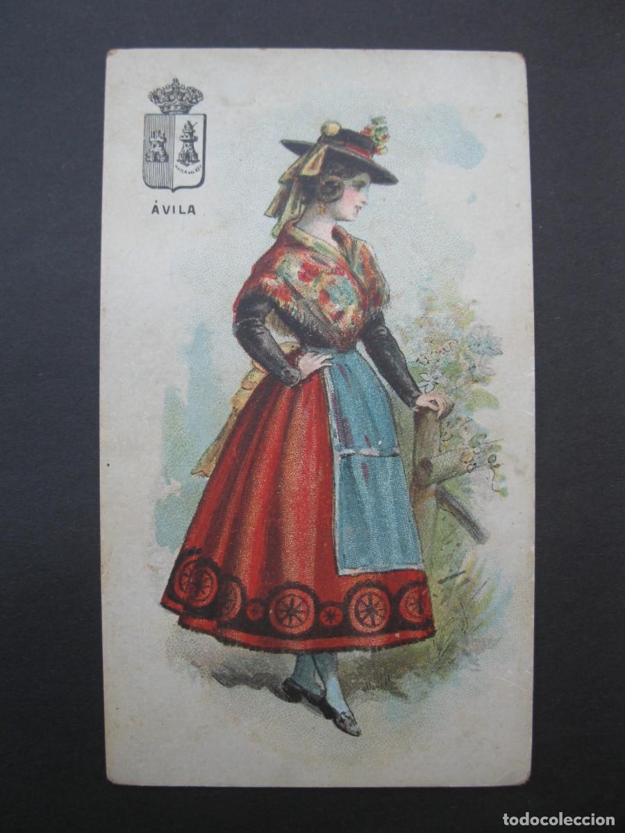 Coleccionismo Cromos antiguos: TIPOS DE LAS 49 PROVINCIAS DE ESPA&Ntilde;A - CROMO SIN NUMERAR - &Aacute;VILA - CHOCOLATES JAIME BOIX.