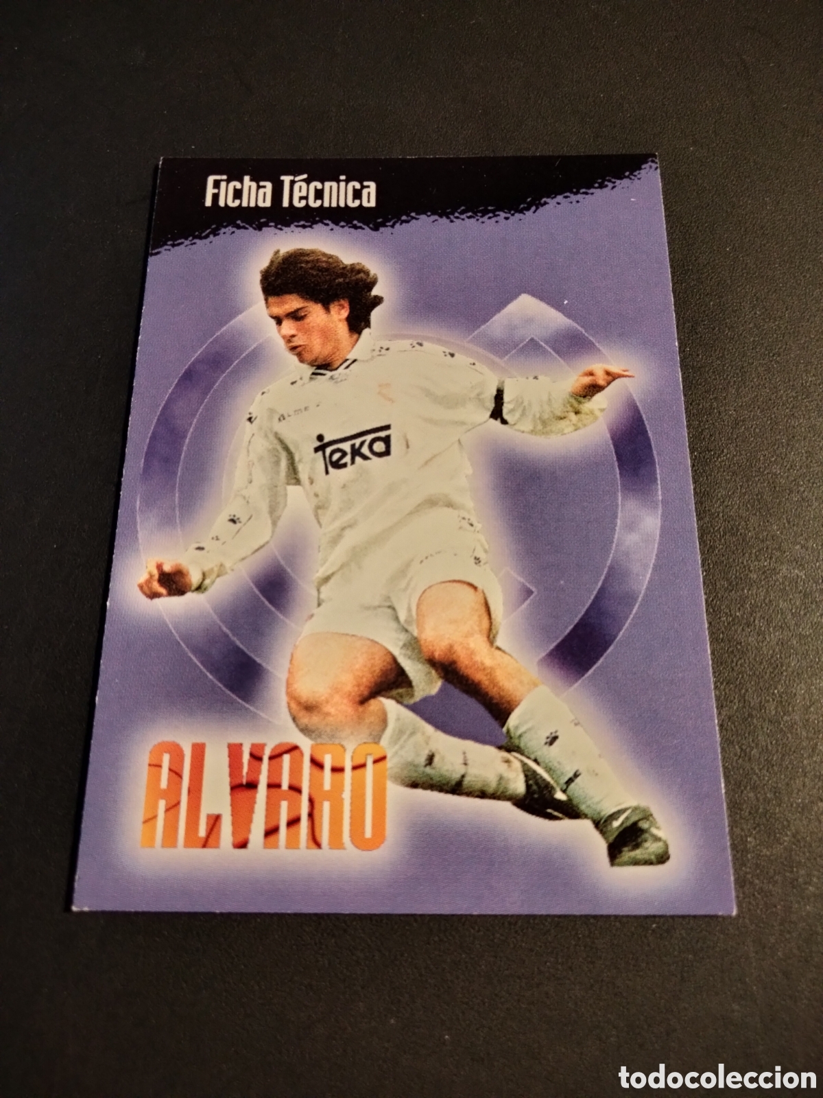 Coleccionismo Cromos antiguos: ALVARO # 34 FICHA T&Eacute;CNICA REAL MADRID COLECCI&Oacute;N 1996/97 PANINI