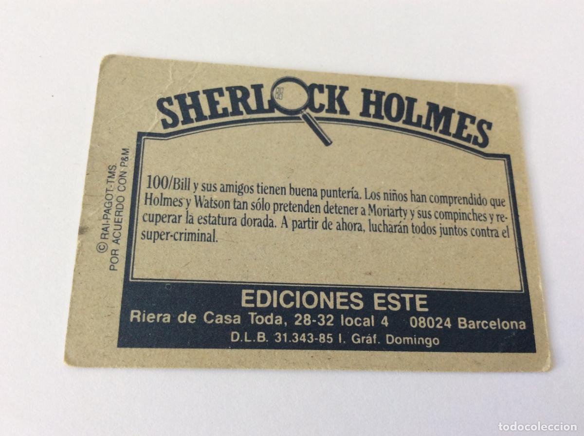 Coleccionismo cromos antiguos: Cromo 100 Sherlock Holmes Ediciones Este 1985 85 - Foto 2