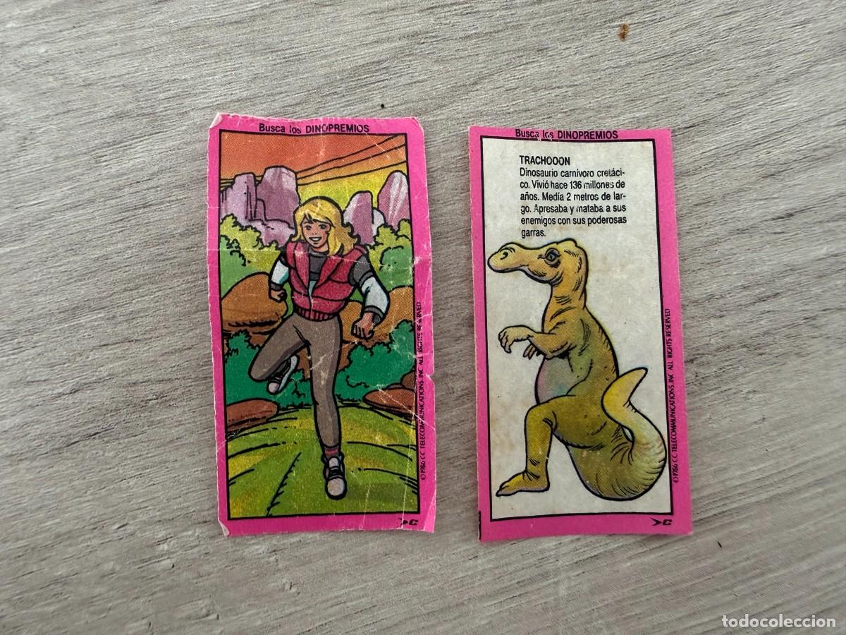 Coleccionismo Cromos antiguos: 2 cromos Dinosaucers de chicle Dunkin