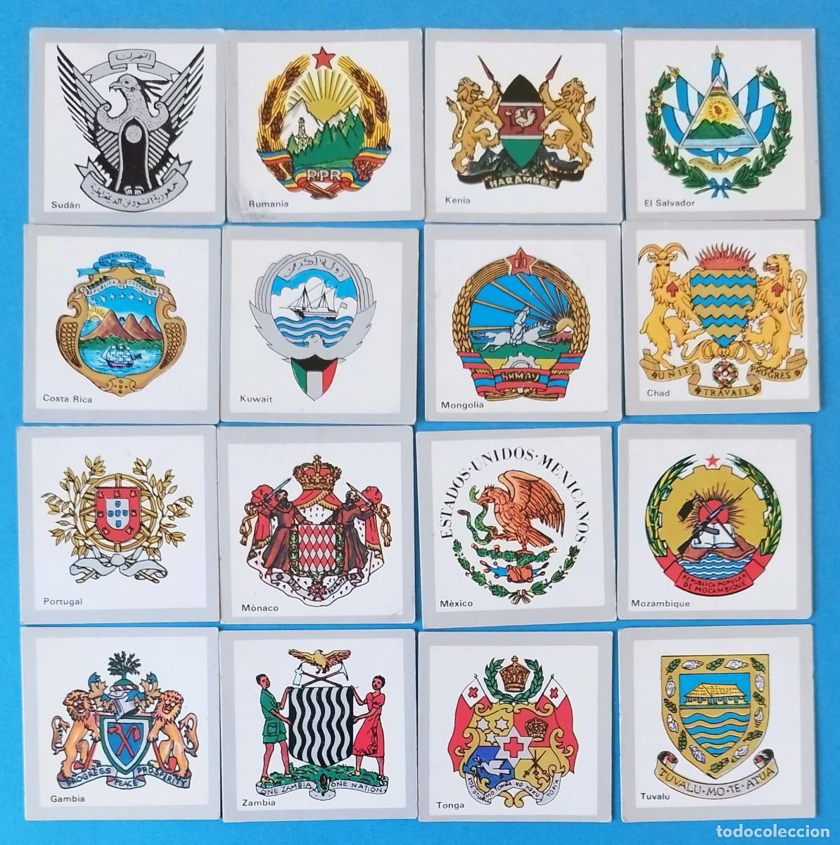 Coleccionismo Cromos antiguos: LOTE DE 16 CROMOS: BANDERAS Y ESCUDOS. EDICIONES EYDER. 1983, NUNCA PEGADOS