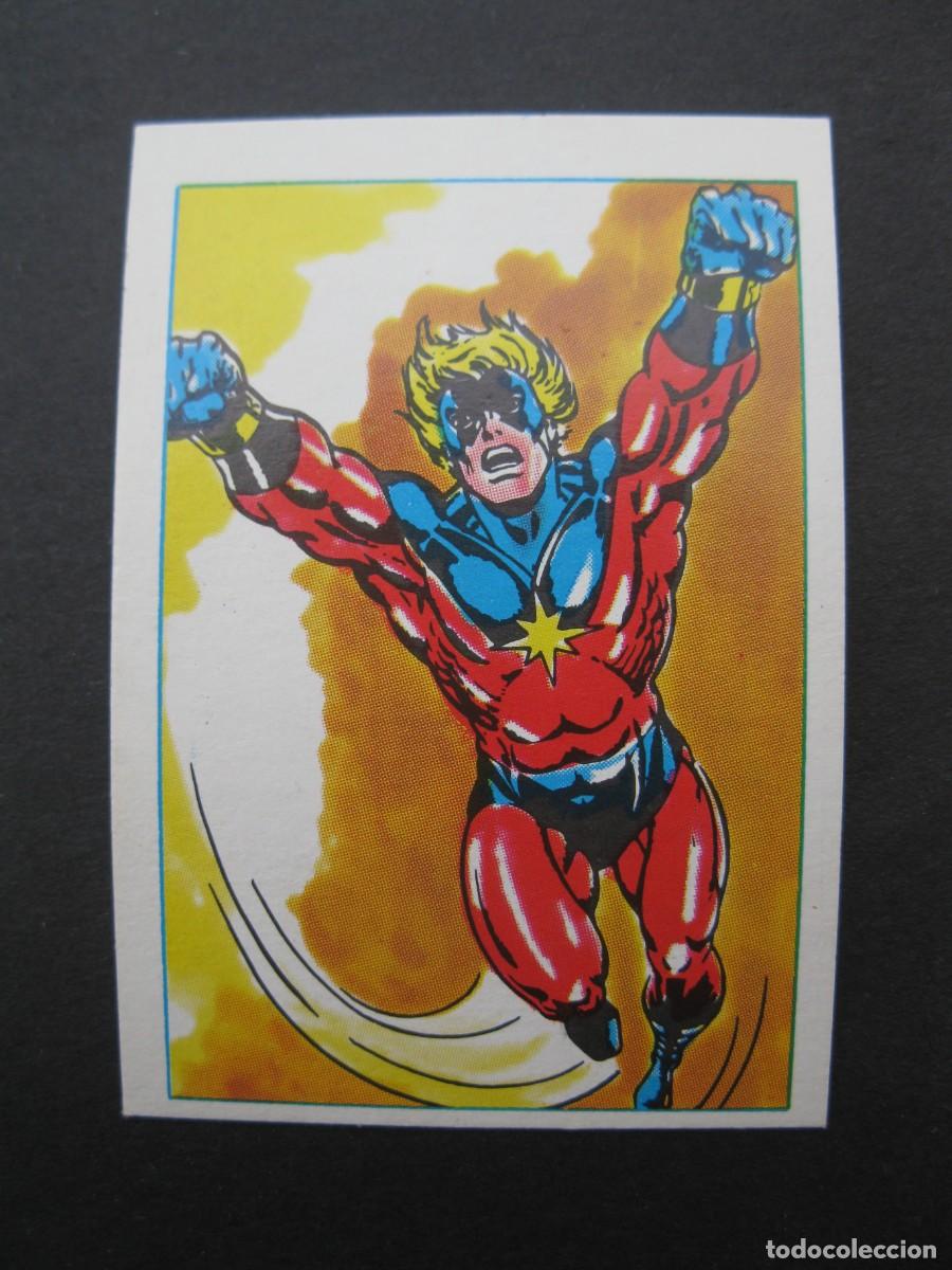 Coleccionismo Cromos antiguos: SUPERHEROES - CROMO N&ordm; 15 - CAPIT&Aacute;N MARVEL - EDITORIAL FHER - MARVEL - NUNCA PEGADO.