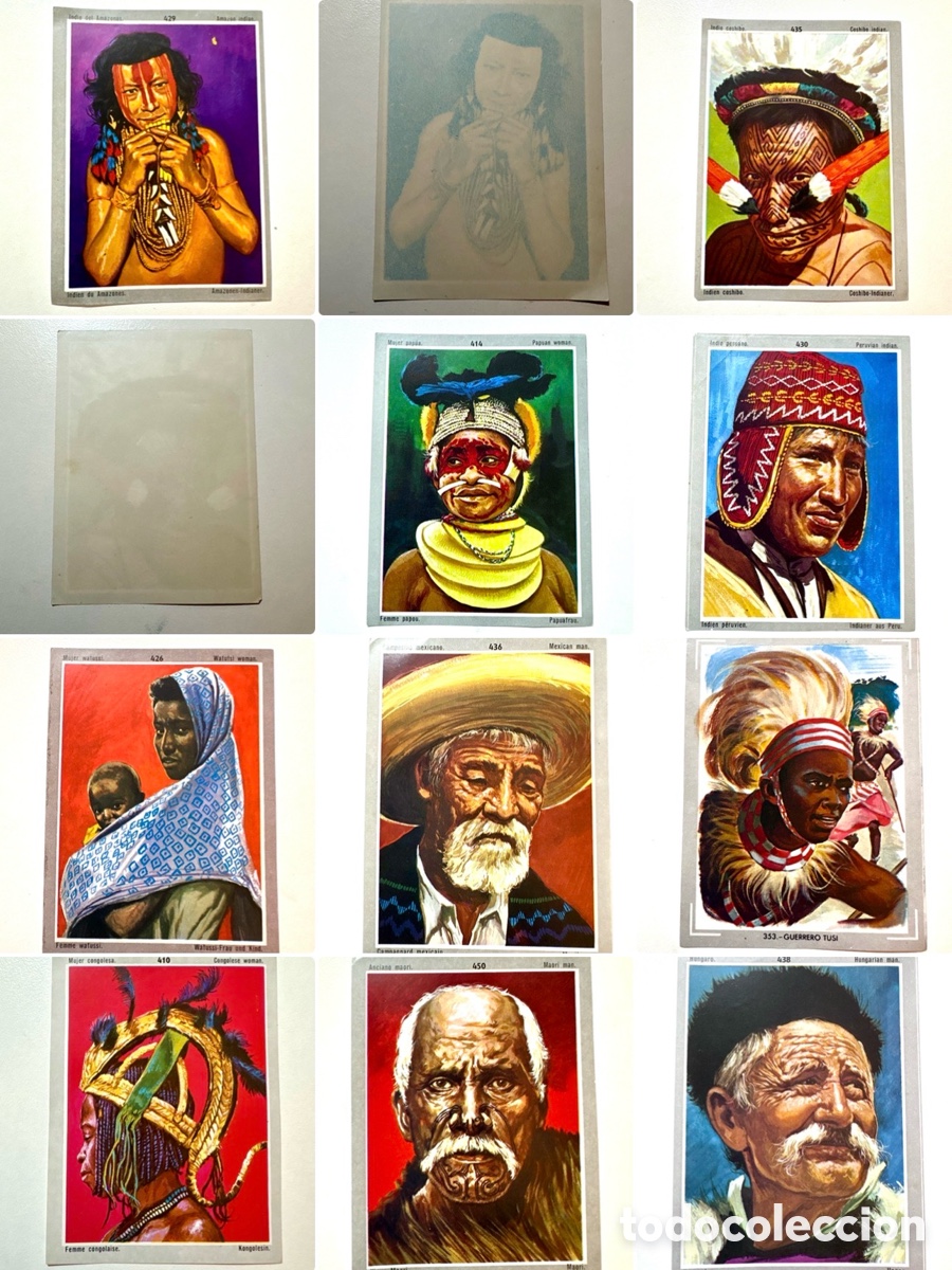 Coleccionismo Cromos antiguos: Lote 10 Cromos Diferentes &Aacute;lbum Vida y Color (1965) - Secci&oacute;n Razas Humanas - &iexcl;NUEVOS