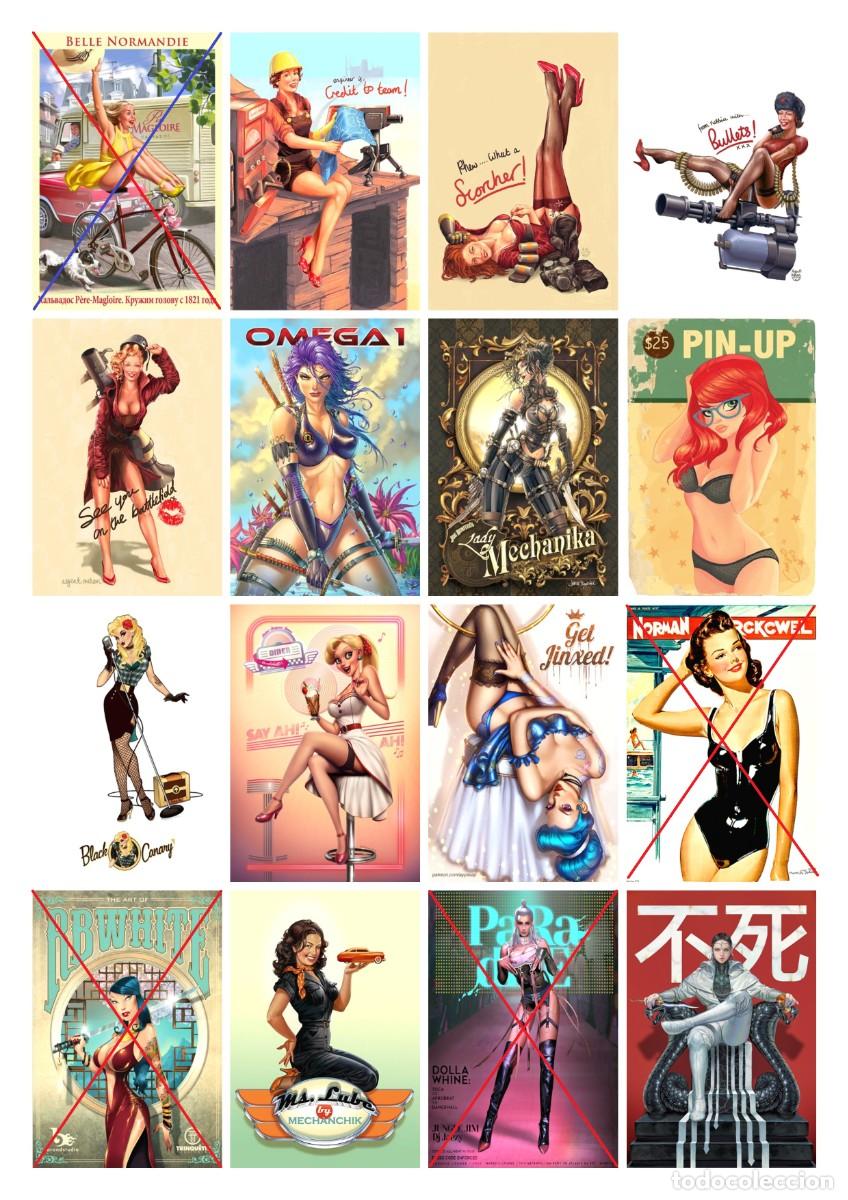 Coleccionismo Cromos antiguos: PEGATINAS 3x1 EURO!! 46x70 mm PIN-UP, VINTAGE, RUSSIAN GIRLS, FANTASY, LADY LATEX
