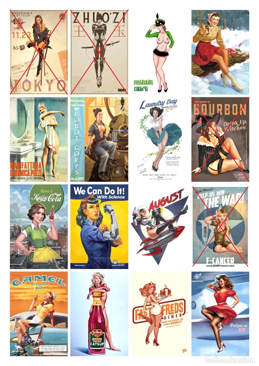 Coleccionismo Cromos antiguos: PEGATINAS 3x1 EURO!! 46x70 mm PIN-UP, VINTAGE, RUSSIAN GIRLS, FANTASY, COLA, CAMEL,
