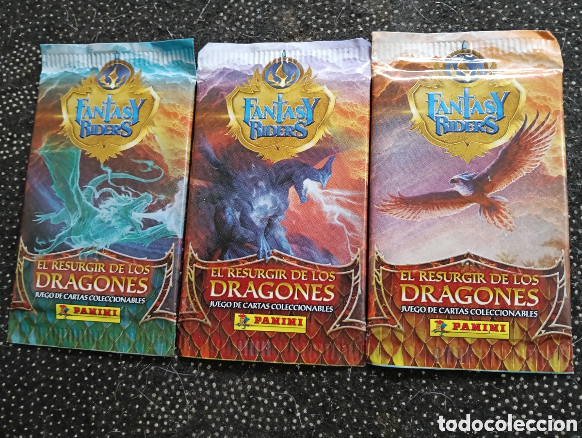 Coleccionismo Cromos antiguos: 3 Sobres 2021 sin abrir FANTASY RIDERS EL RESURGIR DE LOS DRAGONES Panini