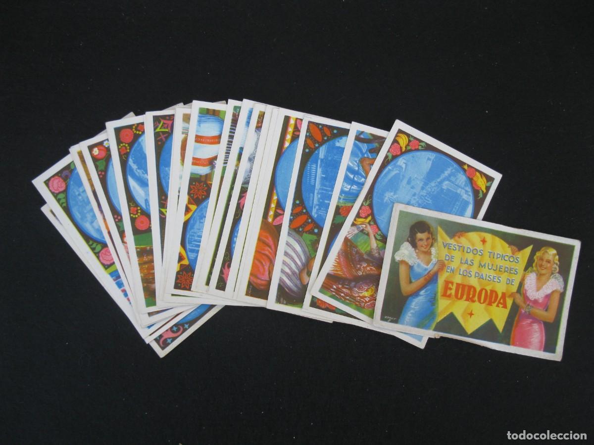 Coleccionismo Cromos antiguos: VESTIDOS T&Iacute;PICOS DE LAS MUJERES EN LOS PA&Iacute;SES DE EUROPA - 28 CROMOS - COLECCI&Oacute;N COMPLETA.