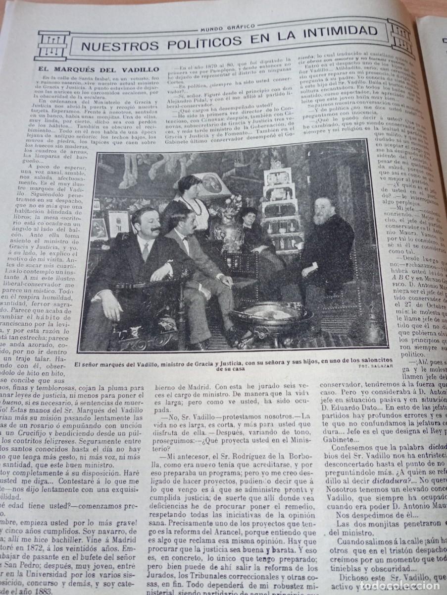 Coleccionismo Cromos antiguos: REVISTA ENTERA A&Ntilde;O 1913 MARQUES DE VADILLO SANCHEZDALP AVIADOR DOMENJOZ RELOJ DE BOLSILLO LEPINE