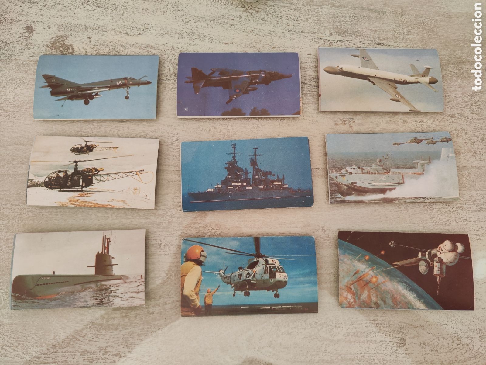 Coleccionismo Cromos antiguos: Lote 9 cromos distintos sin pegar Batalla Aeronaval