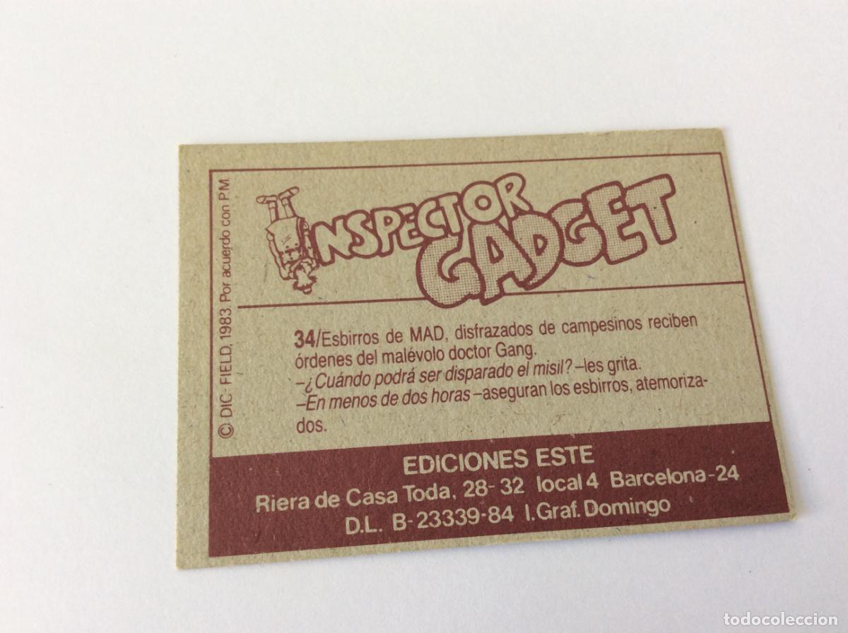Coleccionismo cromos antiguos: Cromo 34 El inspector Gadget 1983 Ediciones Este 83 - Foto 2