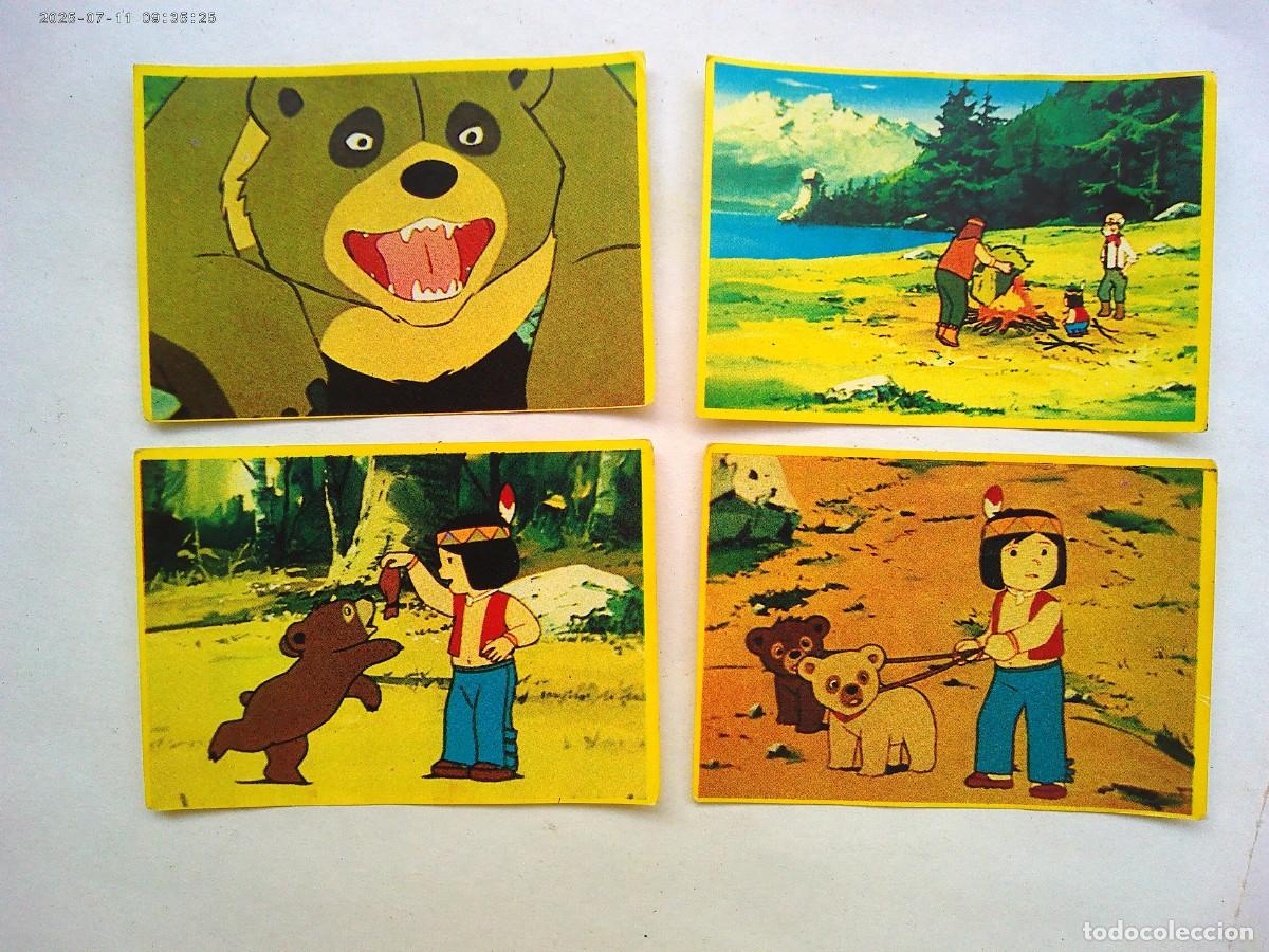 Coleccionismo Cromos antiguos: LOTE 4 CROMOS DE &uml; JACKY EL OSO DE TALLAC &uml;, DE DANONE , A&Ntilde;OS 80