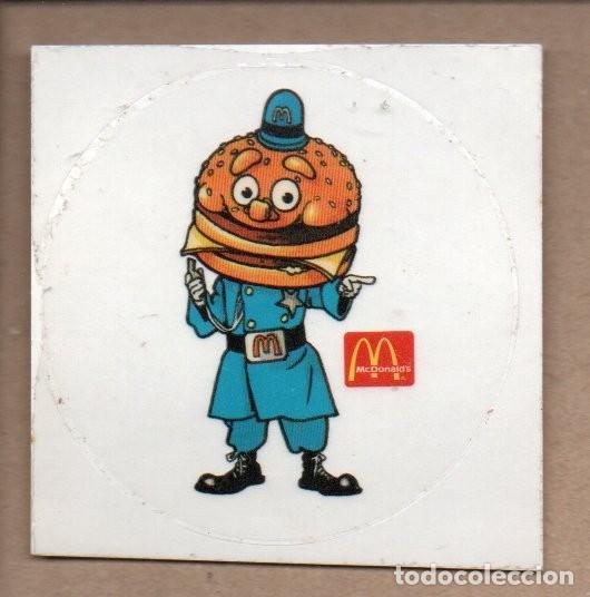 Coleccionismo Cromos antiguos: ANTIGUO CROMO PEGATINA ADHESIVA McDONALDS. 7,5 CM.