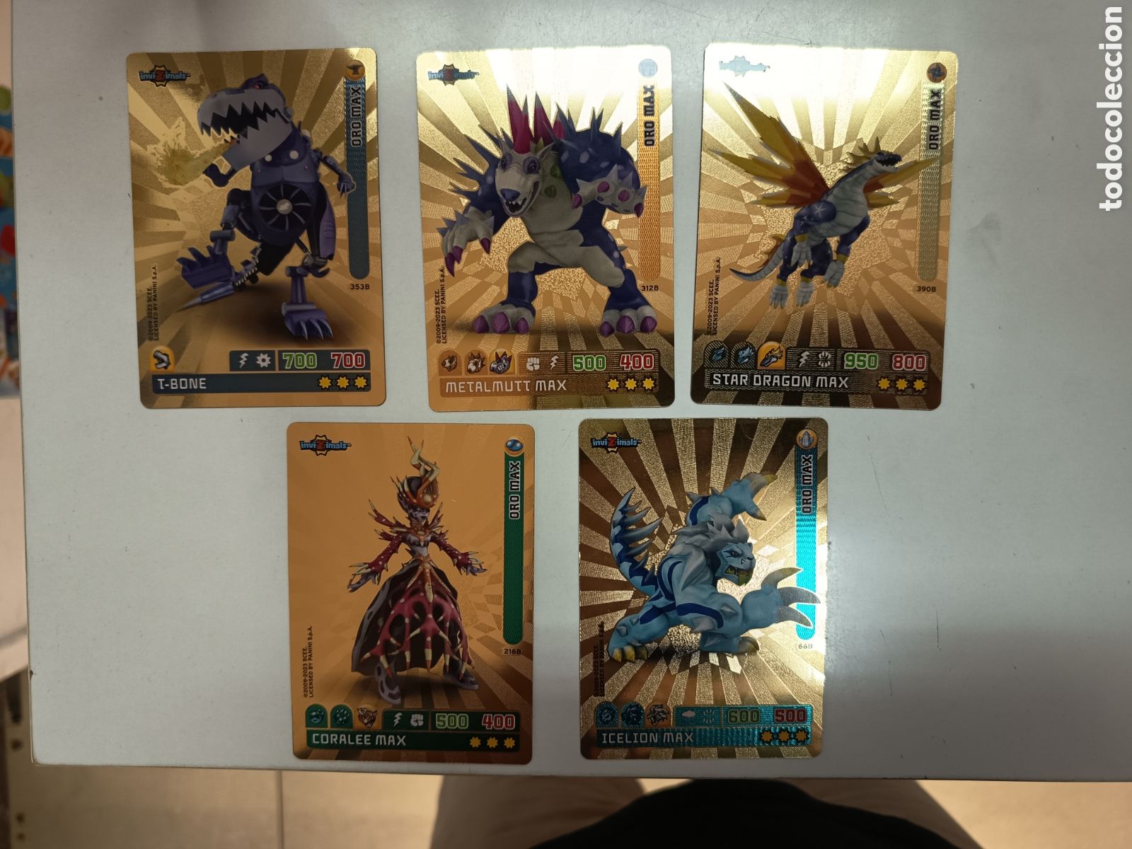 Coleccionismo Cromos antiguos: LOTE 5 CROMOS INVIZIMALS ORO MAX
