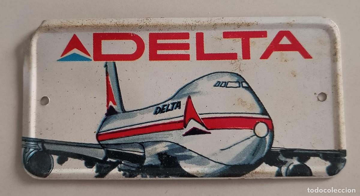 Coleccionismo Cromos antiguos: CHAPA MET&Aacute;LICA N&ordm; 7 DELTA AIRLINES - AEROM&Eacute;XICO - BIMBO - 1970