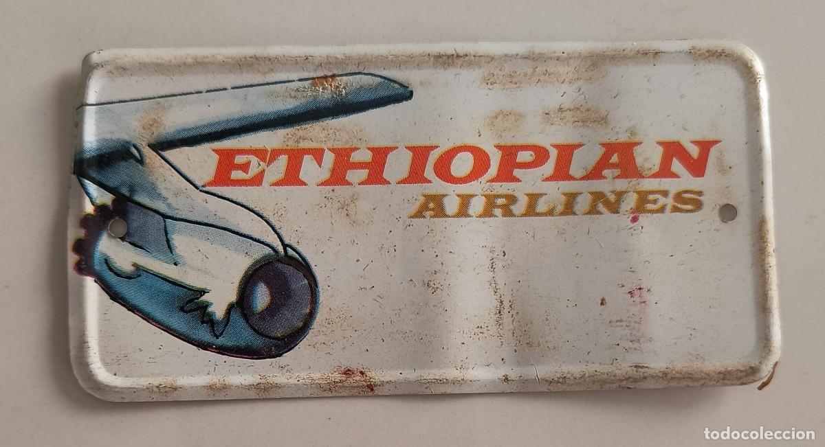 Coleccionismo Cromos antiguos: CHAPA MET&Aacute;LICA N&ordm; 9 ETHIOPIAN AIRLINES - AEROM&Eacute;XICO - BIMBO - 1970