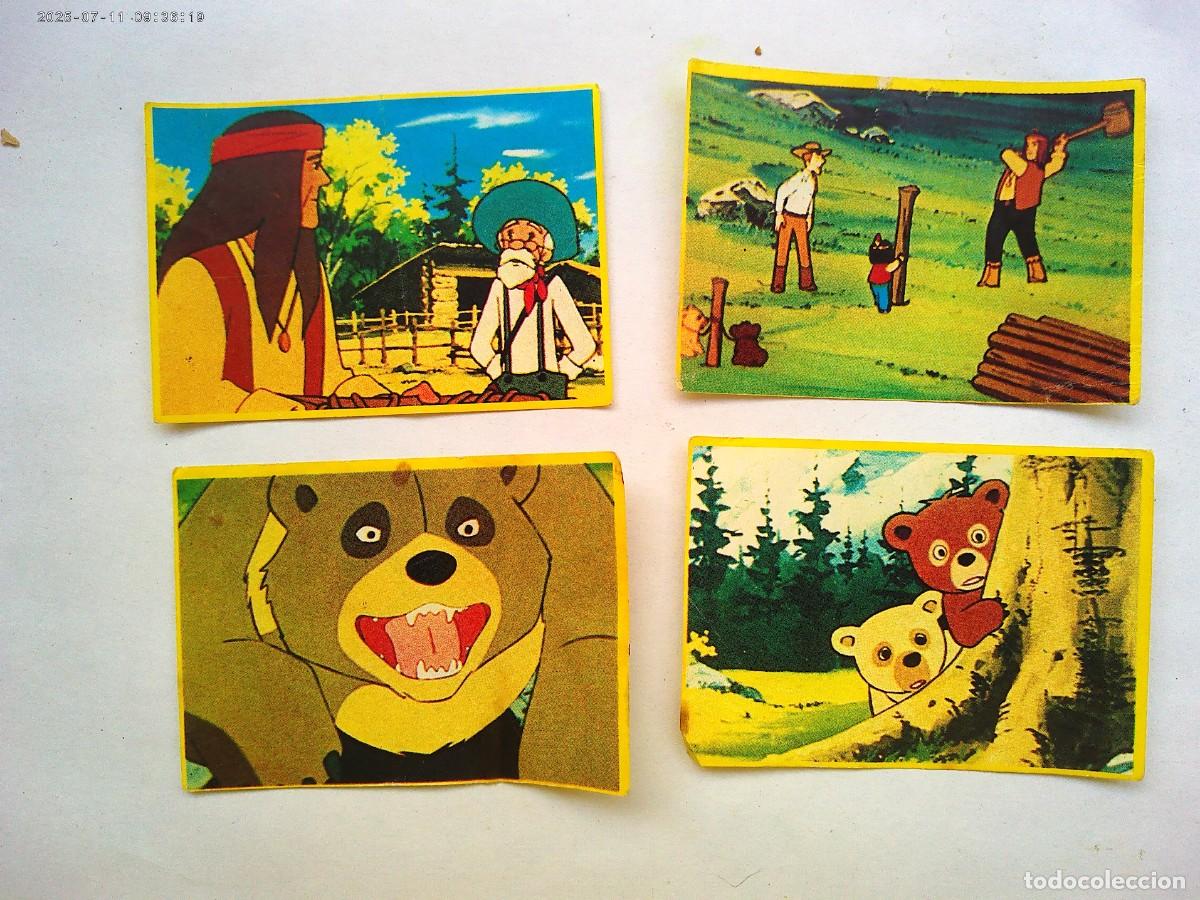 Collezionismo Figurine antiche: LOTE 4 CROMOS &uml; JACKY EL OSO DE TALLAC &uml;, DE DANONE . A&Ntilde;OS 80'