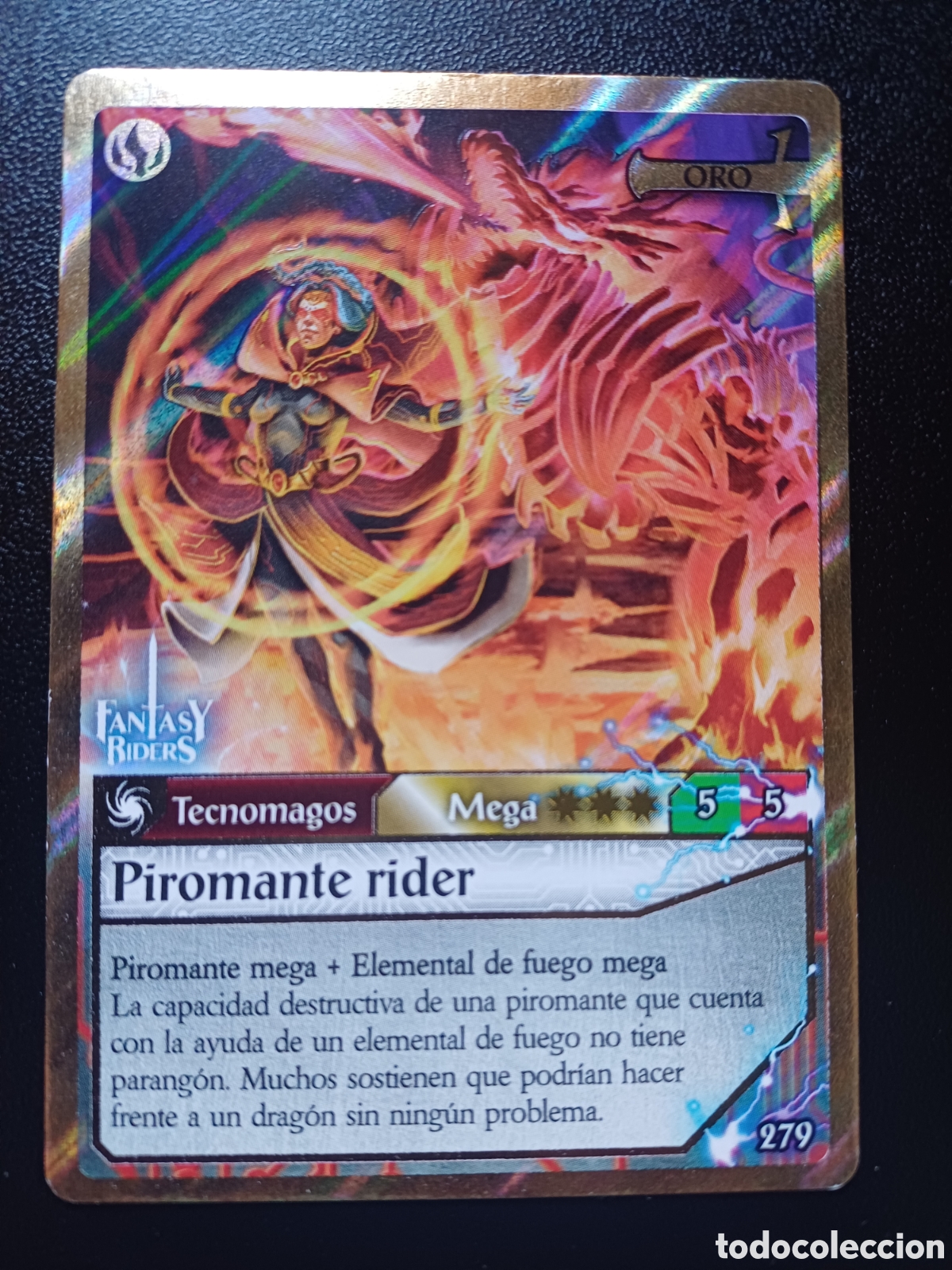 Coleccionismo Cromos antiguos: #279 PIROMANTE RIDER MEGA ORO FANTASY RIDERS EL RESURGIR DE LOS DRAGONES 2021
